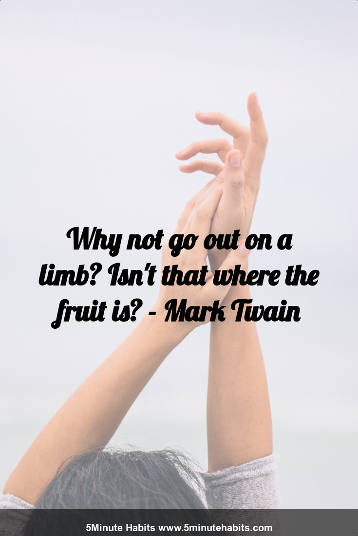 Why not go out on a limb%3F Isn't that where the fruit is%3F - Mark Twain